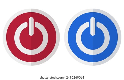 Power button on off icon vector isolated on white background.