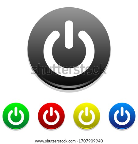 Power button on off icon vector. Good for shut down power button or icon on web, phone apps and others.