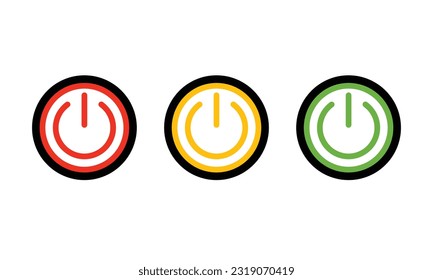 Power button. ON and OFF set icons. Vector flat icon, energy sing symbol.