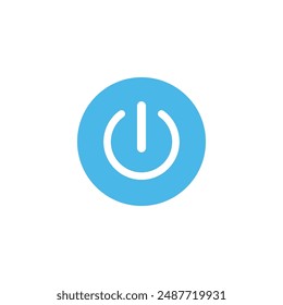 Power button. ON and OFF set icons. Vector blue and flat icon, energy sing symbol, Power switch, electricity turn on off, black, sticker, badge. Editable vector icon set