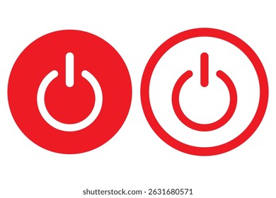Botão liga/desliga. ATIVAR e DESATIVAR ícones definidos. Vetor ícone preto e plano, símbolo de uso de energia, interruptor de energia, eletricidade desligar, ícone, adesivo, distintivo. Conjunto de ícones de vetor editável.