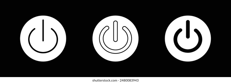 Power button. On, Off switch vector. Power button icon vector design. Power switch symbol, silhouette, icon and logo design for app, website. Vector illustration. Eps 10.