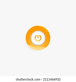 The power button is orange and yellow on a white photo.10 EPS