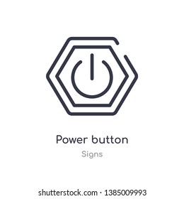 power button outline icon. isolated line vector illustration from signs collection. editable thin stroke power button icon on white background