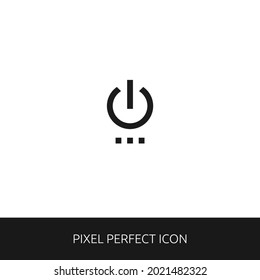 Power button Pixel Perfect Icon for Web, App, Presentation. editable outline style. simple icon vector eps 10