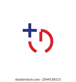 power button plus technology logo vector 
