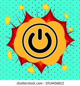 Betriebsschalter, Pop-Art-Explosion, Vektorgrafik