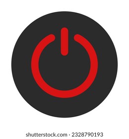 Power Button In Red Black Color Circle Shape
