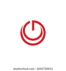 power button rotate round infinity monogram logo vector 