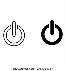 power button set. turn on and off switch vector sign. computer start trigger button symbol in filled and line style.
