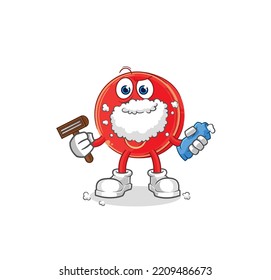 the power button shave facial hair vector. cartoon character