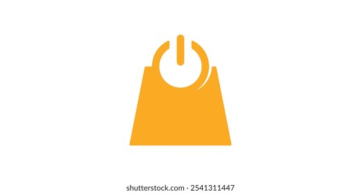 power button and shopping bag logo design,market,sell,shop,energy,icon,vector,symbol,creative.