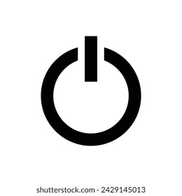 Power button sign icon, power isolated button on white background, Power button icon, Flat design style on white background, vector illustration