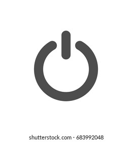 Power button simple icon. Monochrome illustration.