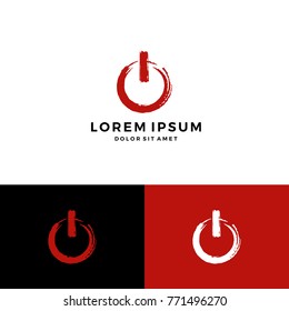 power button symbol brush stroke on off icon logo download