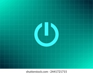 Power button symbol. Vector illustration on a blue background. Eps 10