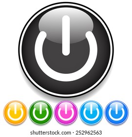 Power button / symbol vector. Turn on, turn off button