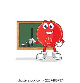 the power button teacher vector. cartoon character
