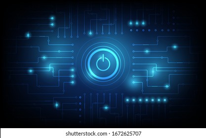 Power button technology background, Power button concept, futuristic digital innovation background vector illustration