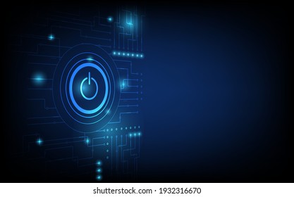 Power button technology background, Power button concept, futuristic digital innovation background vector illustration