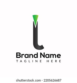 Power button Template On L Letter. Power button Logo Design Concept
