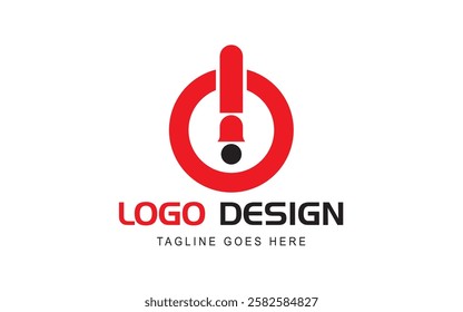Power button Template On I Letter Power button