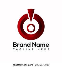 Power button Template On O Letter. Power button Logo Design Concept