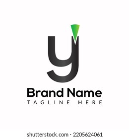 Power button Template On Y Letter. Power button Logo Design Concept