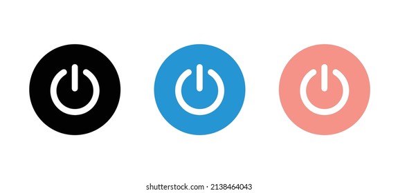 Power button turn on off button vector icon. shut down button sign vector illustration.