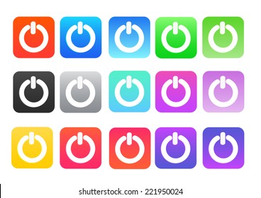 power button two tone color  pack white line isolated