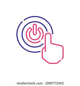Power button vector 2 colours icon style illustration. EPS 10 file