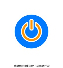 Power button vector icon, colorful sign