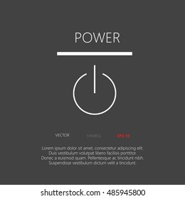 Power button web icon flat design