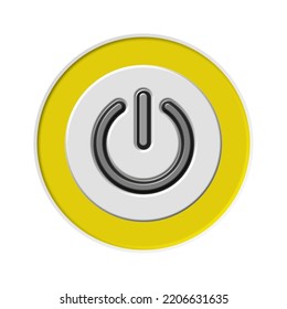 power button web icon on white  background.