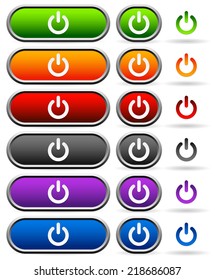 Power buttons in different colors