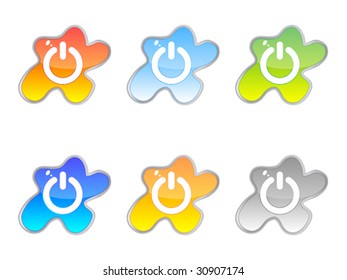 power buttons different colors vector illustration