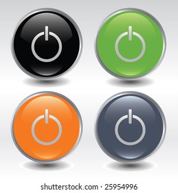 Power buttons icon set / vector