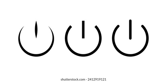 Power buttons. Silhouette, power button icons design. Vector icons