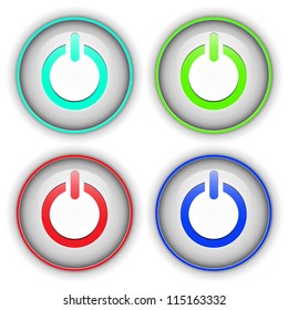 Power-Buttons, Vektorgrafik.