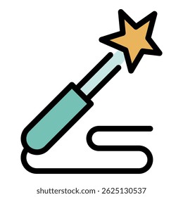Power cable broken icon. Outline power cable broken vector icon color flat isolated