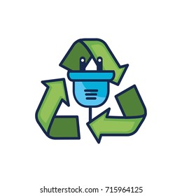 power cable with environment symbol to care