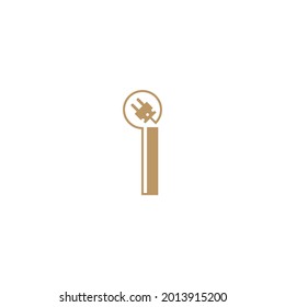 Power cable forming letter I logo icon template vector