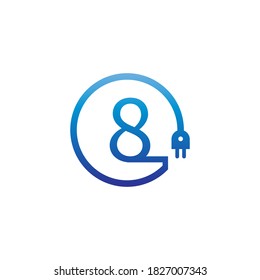 Power cable forming number 8 logo icon