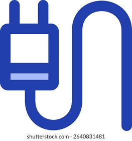 power cable icon blue style design