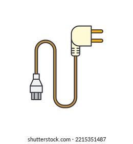 Power Cable icon in color, isolated on white background 