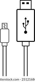 Power Cable icon, power sign on cable, connection Power, Mobile phone charger, Power adapter, Charger jack, charging wires, B Type Mini Jack