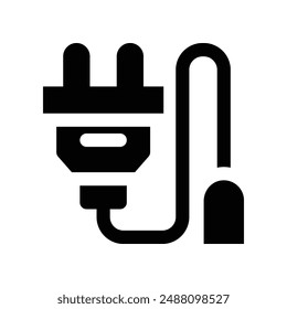 power cable icon. vector glyph icon for your website, mobile, presentation, and logo design.