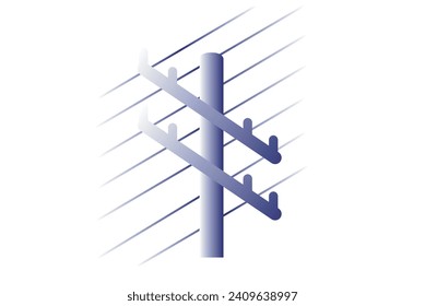 Power cable line vector clipart. Power line, Electric pole icon design, High Voltage Tower vector.