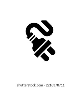 power cable vector icon. computer component icon solid style. perfect use for logo, presentation, website, and more. simple modern icon design glyph style