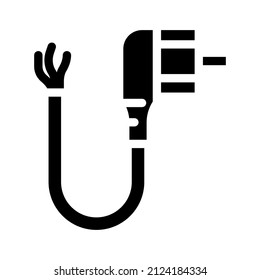 power cables glyph icon vector. power cables sign. isolated contour symbol black illustration